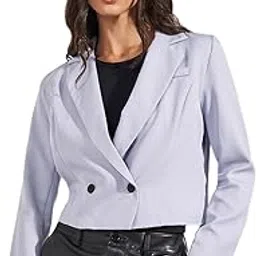 Women’s Regular Fit Short-Length Blazer | Solid Casual Jacket with Notched Lapel & Button Closure | Stylish & Elegant Wear-image-72