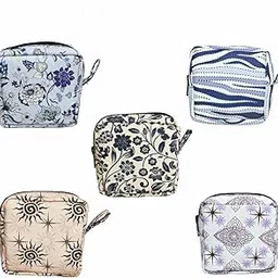 Sanitary Napkin Pouch, Jewellery Pouch, Cosmetic Pouch, Toiletry Pouch, Medicine Pouch, Make-up Pouch (Pack of 5) (Set 3)-picture-28