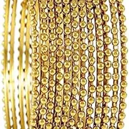 nmii Non-Precious Metal Base Metal With Ball Chain Glossy Finished Bangles Set For Women and Girls-picture-14