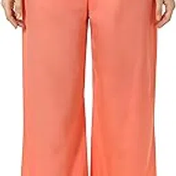 belenziera Peach Solid Rayon Palazzo | Breathable Wide Leg Pants for Women XS-7XL | Drawstring Waist Casual Bottoms | Ankle Length Trousers-picture-35