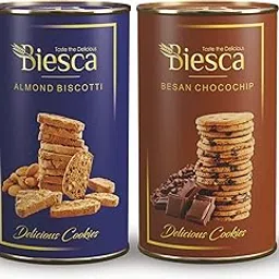 Biesca Besan Chocochip Cookies 170g and Almond Biscotti 135g (Combo Pack), Delicious and Crunchy, Premium Handmade Nut Biscotti, No Maida, No Preservatives, Healthy Snack-picture-17