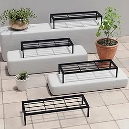 Stand Master Plant Stand For Balcony & Living Room | Anti-Rust Pot Stand For Outdoor & Indoor Planters | Gamla | Flowerpot | Garden Stand | Plant Stands For Balcony Decoration | Black Color | 24 Inch | (Set of 4)-image-50