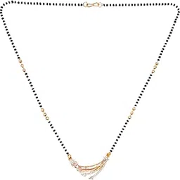 meira jewellery Rosegold plated Alloy Delicate Dailywear AD stone CZ Mangalsutra For Women,Tanmaniya -3001-picture-15