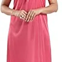siami Apparels Solid Satin Nighty | Lace Work V Neck Design Nightgown | Full Length Regular Nightwear/Maxi for Women/Mother/Wife/Girlfriend-picture-31