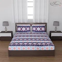 Status Contract Cotton Rich Double Bedsheet with 2 Pillow Covers for Bed Room, Home, Hotel-120 GSM- 210 X 215 CM, (Multi)-picture-24