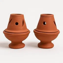 Arsa Lifestyle Handcrafted Terracotta Clay Lantern – Pack of 2 | Eco-Friendly Diyas for Pooja, Festivals & Home Decor-image-94