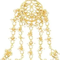 jewellity Kundan Golden Passa/Paasa/Jhumar/Jhoomar/Designer Traditional/Ethnic/Wedding/Nikaah/Hair Jewellery/Hair Accessory for Girls/Women PK-5187-picture-51