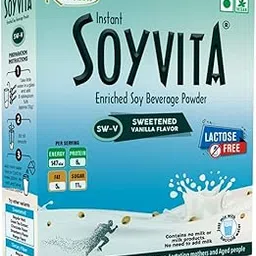 SOYVITA - SWEETENED Vanilla | Lactose Free | Vegan | ENRICHED Soy Beverage Powder | Serves-15 (500 GMS)-picture-32