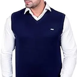 godfrey Men V-Neck Woolen Sleeveless Half Sweater for Winter-picture-40
