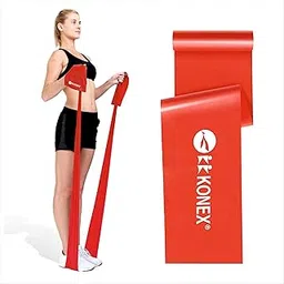 Konex Natural Latex Resistance Thera Band | Durable & Stretchable | Ideal for Yoga, Pilates, Full Body Workout, Muscle Toning, Weight Training, Stretching & Body Conditioning (Red, 4.5-7 Kg)-image-7