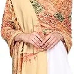 Women's Wool Blend Full Embroidery Matka Shawls,Stoles (30" x 80")-image-15