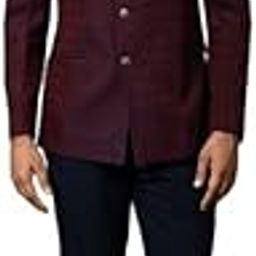 kisah Men's Indo-Western Sherwani Trouser Set, Pink Cotton Blend, Printed Regular Fit Mandarin Collar Long Sleeves-picture-26
