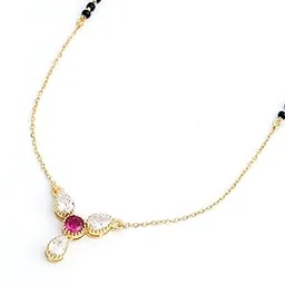 18 K Gold Plated 925 Sterling Silver Kala Mani Necklace 18 Inch Mangalsutra Jewellery for Women | Hypoallergenic| 18K Micron Gold Plated | Pure Silver Gift for Women-image-11