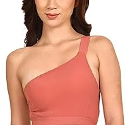 quttos Lightly Padded One Shoulder Sports Bra-picture-13