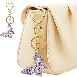flavizo Butterfly Key Chain for Girls, Stylish Purple Keychain for Bag, Aesthetic Key Chains for Women, Durable Key Chain for Home-picture-11