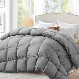 Globon Goose Down Comforter Twin Size All Season Duvet Insert Ultra-Soft 100% Cotton, 29OZ,650 Fill Power, Medium Warmth Hypoallergenic with Corner Tabs, Grey.-picture-13