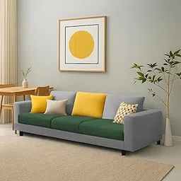 Casaliving Minta 3 Seater Sofa Set for Living Room (Green Grey Colour Fabric) Premium Fabric Sofa-picture-24