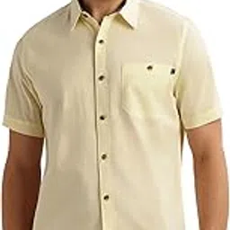 thomas scott Men's | Regular Fit | Short Roll-Up Sleeves | Spread Collar | Solid | Cuff Button | 100% Cotton | Casual | Shirt-picture-30