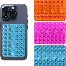 YUISI 3Pcs Suction Phone Case, 72Pcs Silicone Double-Sided Suction Phone Case for Hands-Free Mobile Accessory Holder Grip, Removable Strong Grip Holder, Suitable for Video, Selfie, Mirror, Bathroom-picture-56