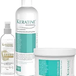 KERATINE PROFESSIONAL® Keratin Shampoo, Hair Mask and keratin Serum(100 Ml) Kit | Sulphate free Repair Shampoo, Repair Hair Mask and Professional Smooth Shine Serum Set for Thin Fine Hair | Pro Treatments for Dry, Damaged & Color Treated Hair.-image-28