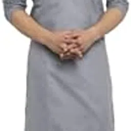 Men Solid Cotton Blend Straight Kurta (Grey) & (White Pyjama)-picture-20