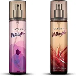 Layer'r Wottagirl Secret Crush Body Spray For Women, 135ml & Wottagirl Vanilla Twist Body Spray For Women, 135ml-image-1