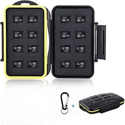16 Slots Micro SD Card Holder, Micro SD Holder Case with Carabiner, Water-Resistant Anti-Shock-picture-27