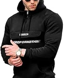 Men's Printed Cotton Blend Hooded Neck Sweatshirt | Full Sleeves | Casual Hoodie for Men-image-24
