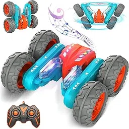 Toyshine Hologram Remote Control Car Stunt RC Cars, 2.4GHz With Double Sided 360 Flips, 4WD Off Road Drift RC Race Car Toy Stunt Toys For Kids 6-12 Year Old Boys Girls Birthday Gift, Blue image 1