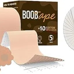 samezone Double-Sided Boob Tape with 10 Nipple Pasties and 36 Fashion Body Tape for Women Push Up & Lifting Breast Tape Beige-picture-15