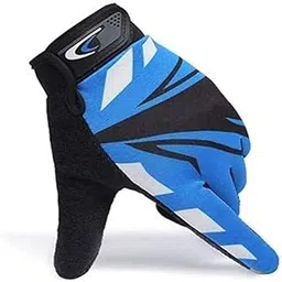 keycraze Cool Biker Motocross Stretchable Gloves Driving Gloves (Grey) (Blue)-picture-23
