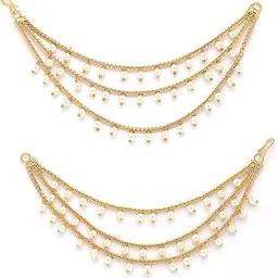 sukkhi Indian Traditional Bewitching 18k Gold Plated Brass with Bahubali Inspired Multi Layer Ball Chain Long Earring Jewellery for Women & Girls-picture-14