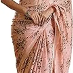 mirchi fashion Women's Chiffon Floral Printed Saree with Blouse Piece-picture-11