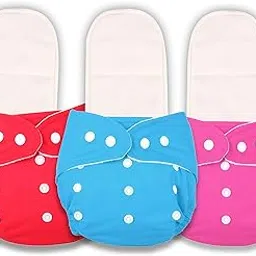 Deedry Oeko-Tex Certified Baby Cloth Diapers Washable & Reusable Diapers with Adjustable Snap Buttons | 3 Months- 3 Years (Pack of 3, With Inserts)-picture-54