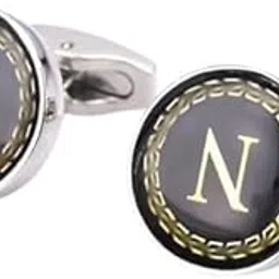 Cufflinks for Men Boys Cuff links Formal Stainless Steel Cufflink For Men Alphabet Letters N Birthday Gift Anniversary Husband Cuff Links Cufflinks Set Mens Boys Man Boy Valentine Gifts -15-image-60
