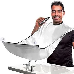 Dealsure Beard Apron Hair Clippings Catcher Grooming Bib for Men Shaving & Trimming Non Stick Hair Beard Cape Cloth Waterproof with 4 Suction Cups Use for Men Multicolor-picture-23