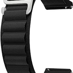 ACM Watch Strap Nylon Loop Compatible with Universal 20mm Size Replacement Strap Smartwatch Sports Hook Band Black-picture-34