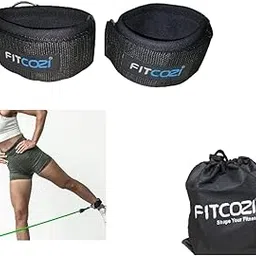Fitcozi Ankle Straps for Cable Machines and Resistance Band Leg Straps for Working Out Cuffs Leg Extension for Weightlifting Glute Machines Home Gym Equipment for Men and Women-image-32