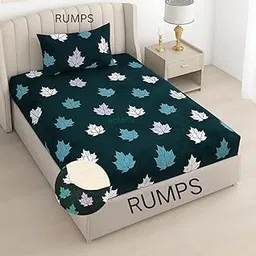 RUMPS 190 GSM Flannel Premium Warm Fitted Bedsheet for Single Size Bed | Woolen Velvet Flannel | 1 Bed Winter Bedsheet with1 Pillow Covers-picture-20