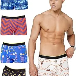 bummer Men’s Printed Micro Modal Trunks – Ultra Soft, Breathable & Stretchable Underwear, 3X Softer Than Cotton | Combo Pack of 5-picture-11