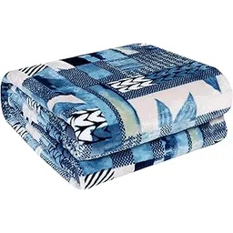 Milan Cozy Ultra Soft Flannel Blanket for Single Bed 220x160 cm| Luxury Throw for Couch, Sofa, Camping & Travel| 250 GSM Printed Warm AC Blanket for Winter & All Season (Blue)-image-4