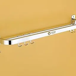 iSTAR Stainless Steel 304 Grade Foldable Towel Hanger for Bathroom/Towel Rod/Bar/Bathroom Accessories(24inch-Chrome) - Pack of 1 (Round)-image-36
