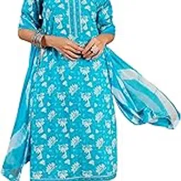 robolox Women's Afghani Salwar Suit - Cotton Printed Floral Straight Kurta with Afghani Salwar and Dupatta-picture-48
