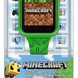 Accutime Kids Microsoft Minecraft Green Educational Learning Touchscreen Smart Watch Toy for Boys, Girls, Toddlers - Selfie Cam, Learning Games, Alarm, Calculator, Pedometer & More (Model: MIN4045AZ)-picture-14