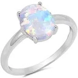 Australia opal Fire Natural Gemstone Weight 7.25 Ratti 6.5 carat Panch Dhatu Silver Coated Adjustable ring For Men and Women With Lab Certificate-picture-12
