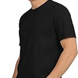 carlo magno Premium Black Cotton T-Shirt | Round Neck | Half Sleeve | 180 GSM Double Bio-Wash | Regular Fit | Anti-Pilling-picture-55