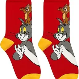 jumplings Cartoon Printed Socks for Men and Women Funny, funky, Quirky Socks - Unisex Mid Crew Length, Odour Free, Breathable.-picture-12