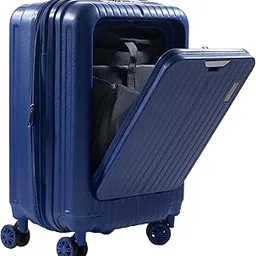 pyb Desert - Cabin Suitcase Trolley Bag, 55 Cm, Laptop Compartment, USB Charging Port, TSA Lock, Noiseless 360 ° Rotating 8 Spinner Wheels, Lightweight, Polycarbonate (Royal Blue), Cabin 20 inch image 1