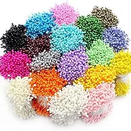 The Lovely Creations Mixed Coloured Pearl Shining Artificial Stamens Pollens for Crafts Flower Making Pack of 1000 pcs.-picture-30