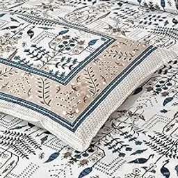 EasyGoods® 240 TC Pure Cotton Bedsheet for Double Bed, King & Queen Size Bed, Jaipuri Rajasthani Design with 2 Pillow Covers, Extra Soft & Wrinkle Free (Blue-2)-picture-33
